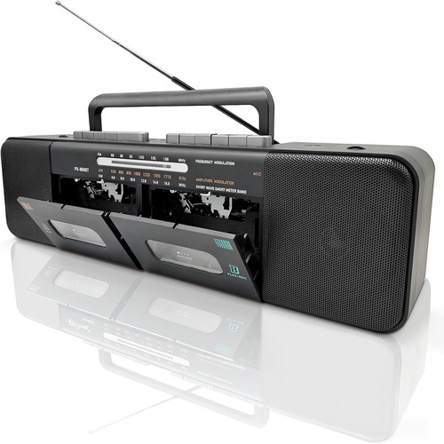 Dual cassette player boombox - player,